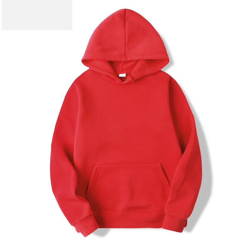 Men's and Women's Solid Color Pocket Hoodies Sports Fitness Sweatshirts Fashionable Casual Pullovers Multi Color