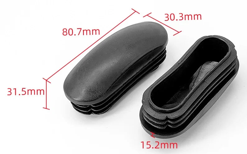 Ellipse Plastic Tube Plug, Metal Pipe Stopper, Square Sphericity Plugs, Fitness Equipment Accessories