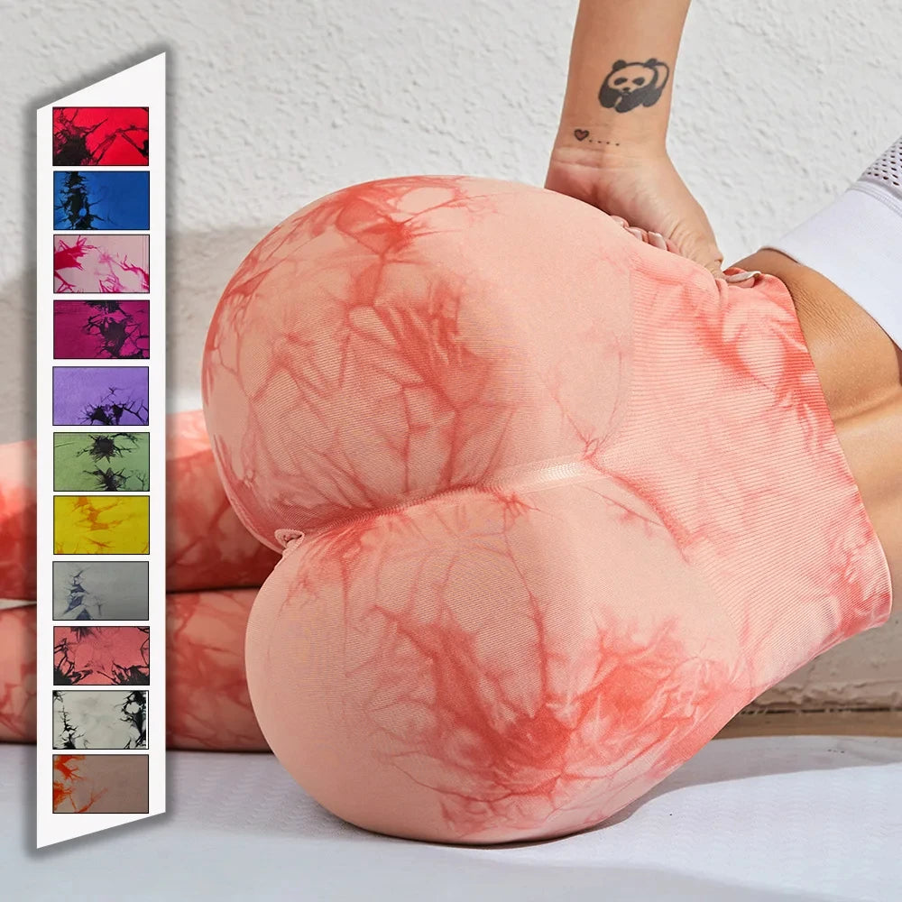 Tie Dye Yoga Pants Sport Leggings Women Seamless High Waist Push Up Woman Tights Fitness Workout Leggins Gym Clothing 2025 New