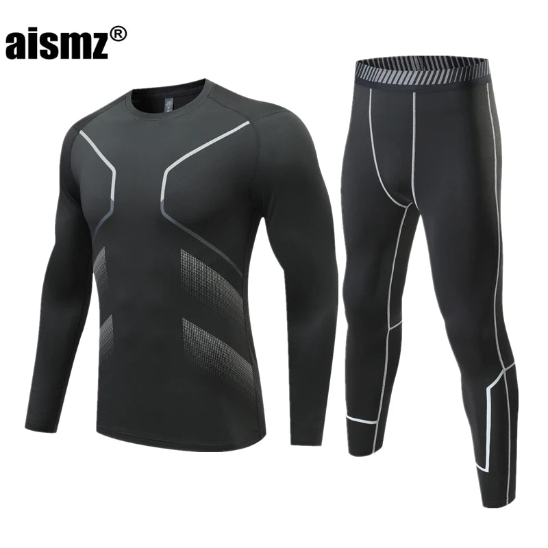 Aismz Winter Thermal Underwear Men & Boy MMA Tactics Fitness Leggings Compression Sportswear First layer Long Johns Man Clothing