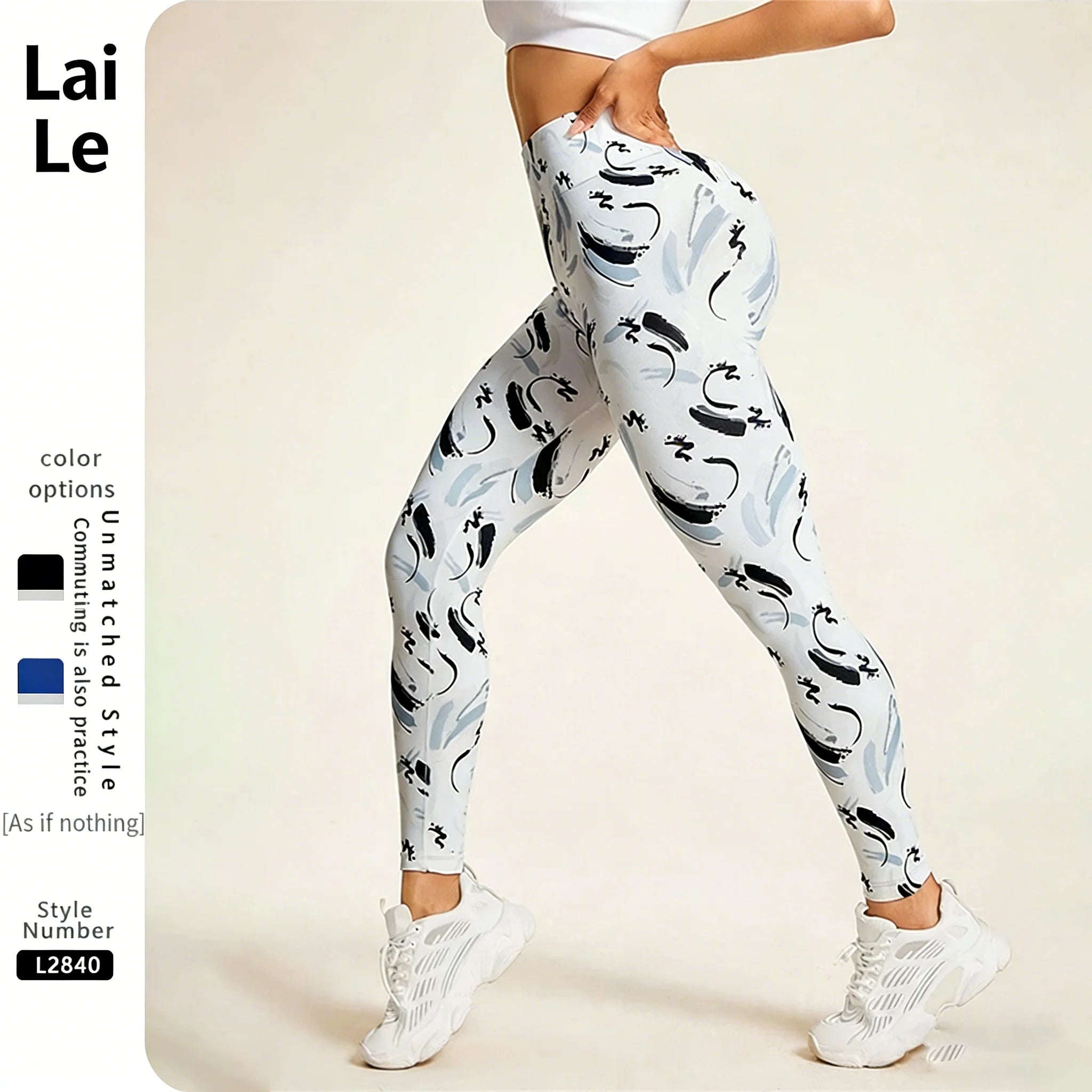 Women's Knitted Print Leggings pants High Waist No Roll Down Breathable Quick Dry Gym Fitness Running Hip Lifting Sports Wear