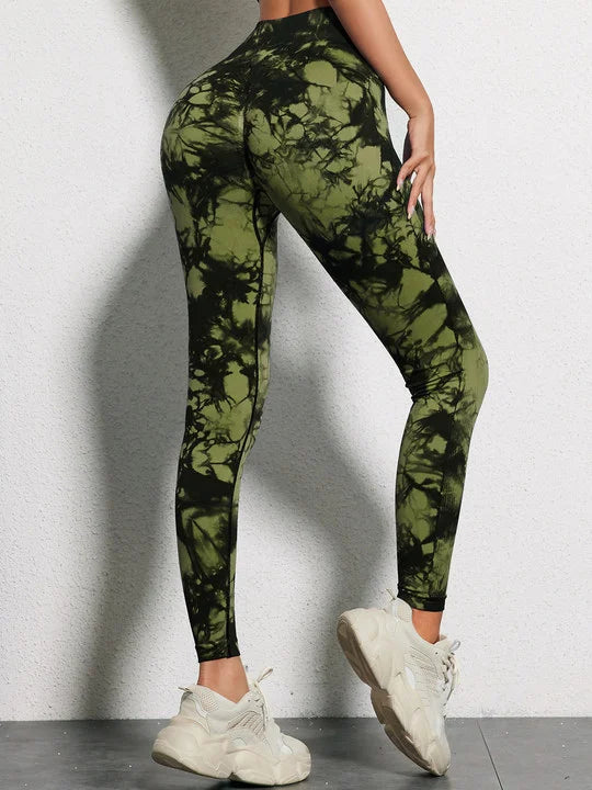 Tie Dye Yoga Pants Sport Leggings Women Seamless High Waist Push Up Woman Tights Fitness Workout Leggins Gym Clothing 2025 New