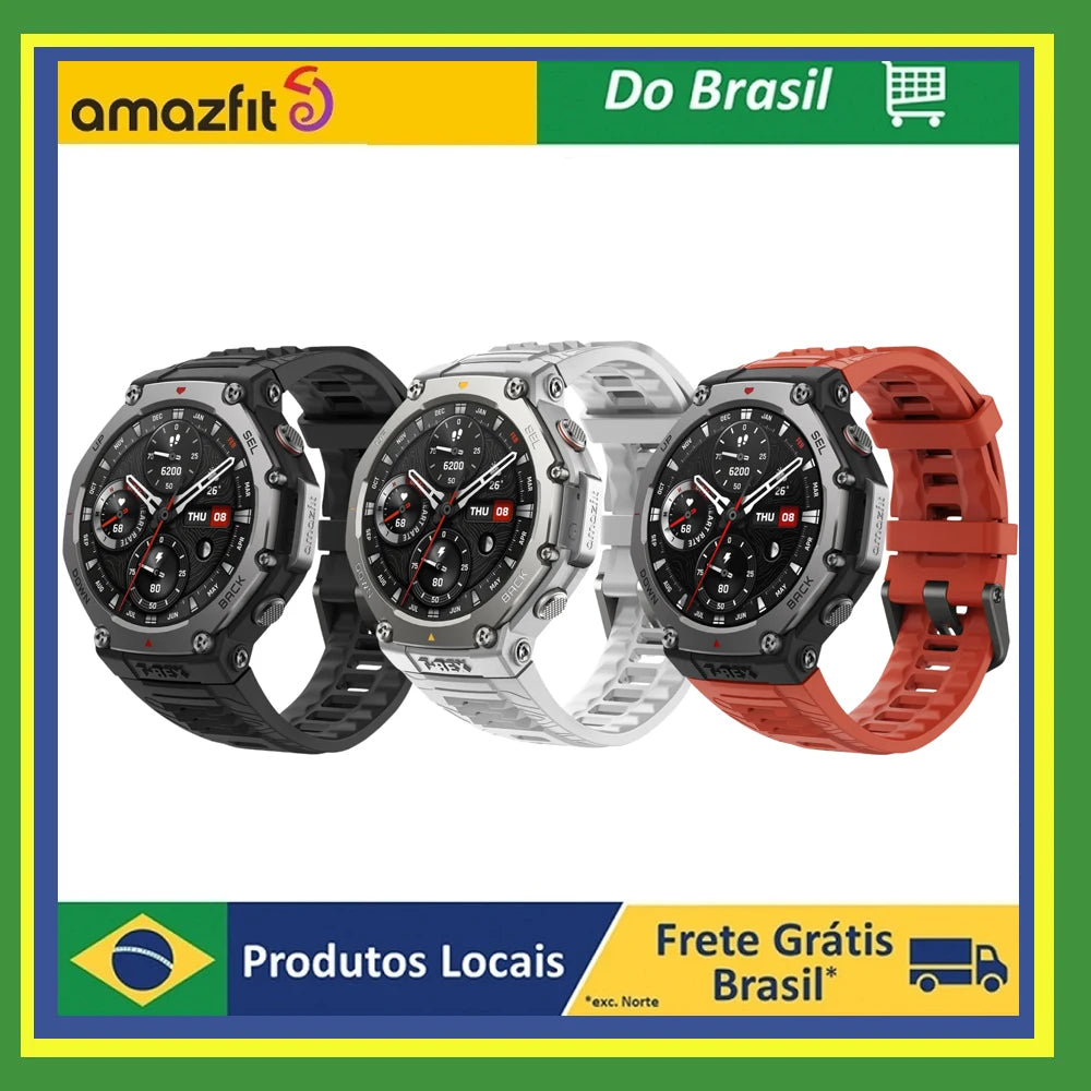Amazfit T-rex 3 48mm smart watch, 1.5-inch display, 10atm waterproof and GPS, 170 fitness/sport modes, Voice Control