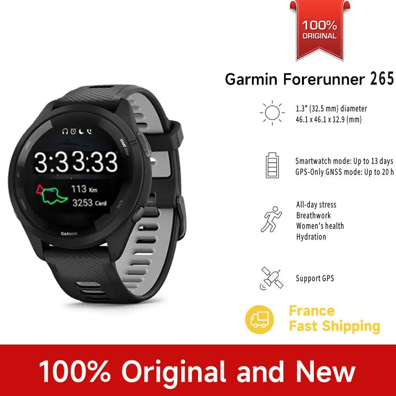 Garmin Forerunner 265 garmin watch garmin Sports Watch Outdoor GPS Running Fitness Marathon Swimming Chinese Heart Rate Blood Oxygen smartwatch