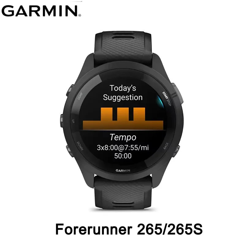 Garmin Forerunner 265 Running Smartwatch 1.3'' Colorful AMOLED Display GPS 13 Days Battery Life Sleep Monitoring Fitness Tracker