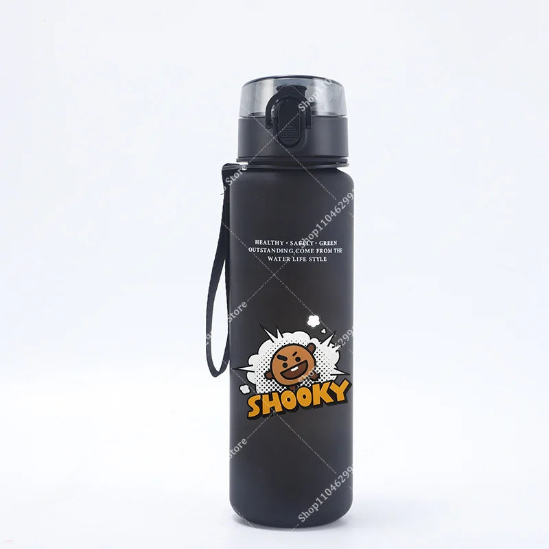 650ML BT21 Water Cup COOKY TATA RJ Anime Printed Sports Casual Fashion Water Bottle Portable Drop-proof Outdoor Fitness Jug Gift