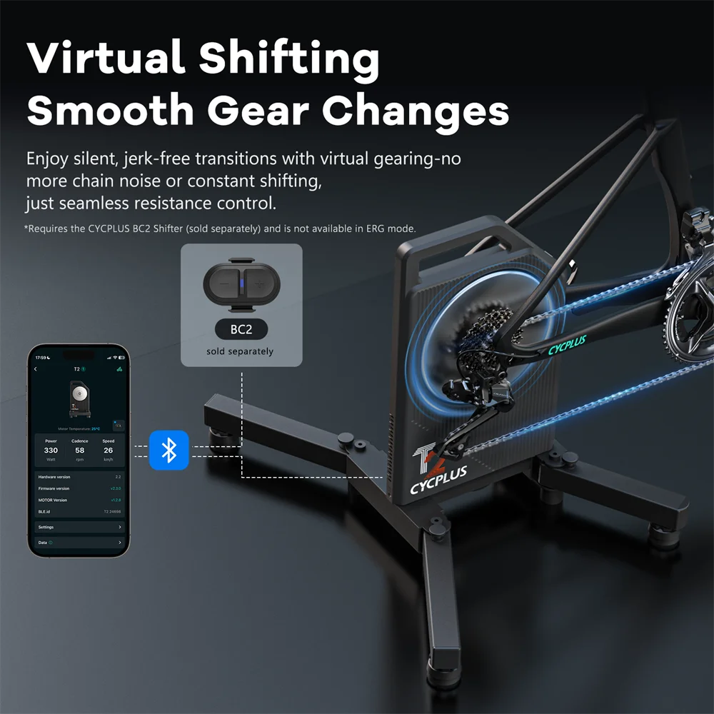 CYCPLUS T2 Exercise Bicycle Smart Rollers Indoor Home Trainer ANT+ BLE 5.0 Cycling Fitness Bike Training Roller