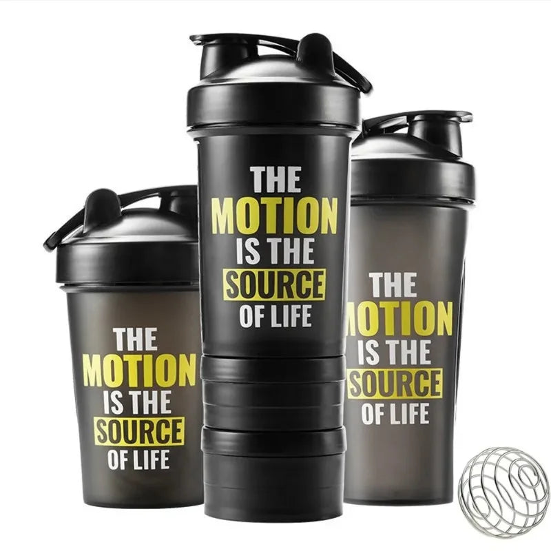Portable Shaker Bottle with Measurement Markings for Protein Meal Replacement