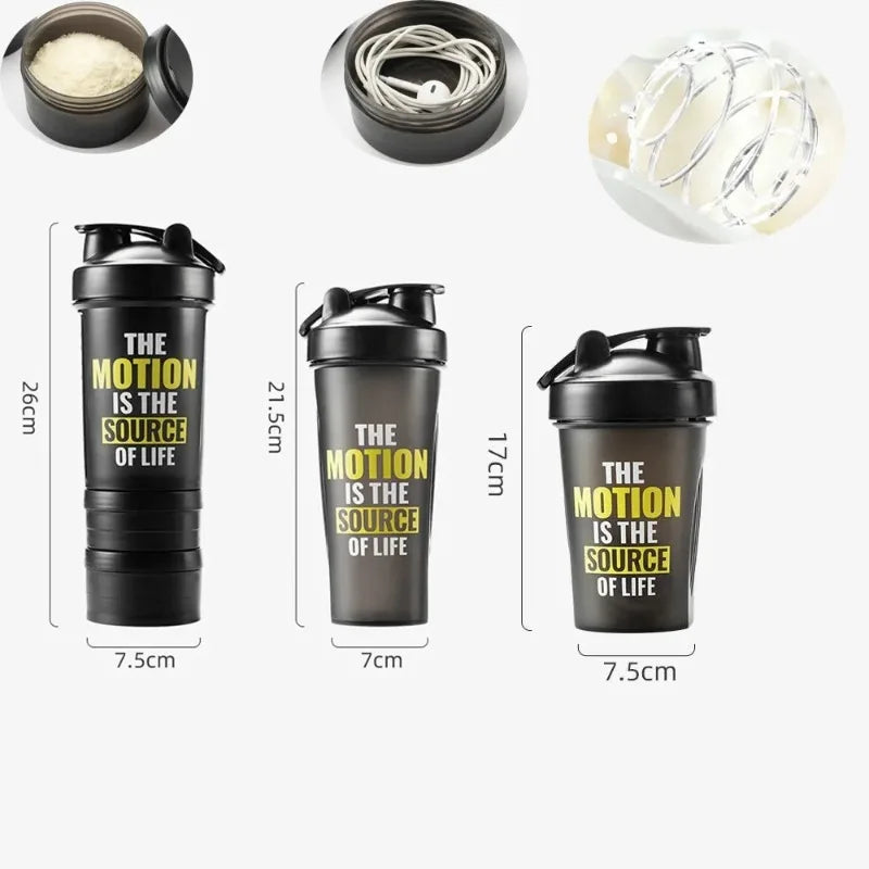 Portable Shaker Bottle with Measurement Markings for Protein Meal Replacement