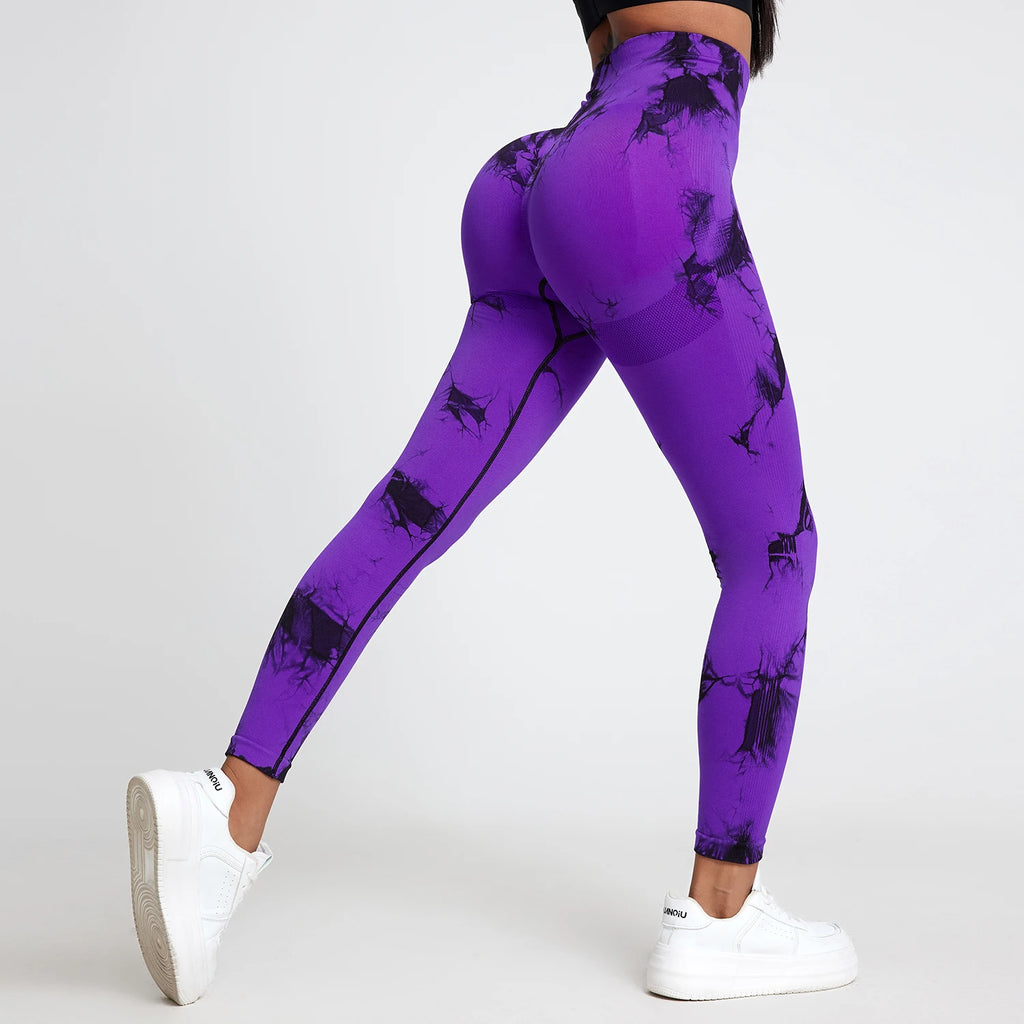 Tie Dye Yoga Pants Sport Leggings Women Seamless High Waist Push Up Woman Tights Fitness Workout Leggins Gym Clothing 2025 New