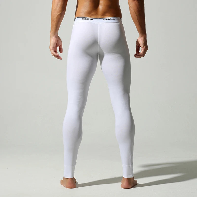 Sleepwear Mens Warm Pants Pajamas Fall Winter Sports Fitness Elastic Slim Bottoms Men Long Underwear Sexy Skinny Nightwear