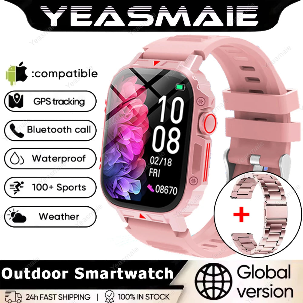 New Outdoor Military Smart Watch Men Bluetooth Call HD Screen Heart Rate Blood OXygen Health Monitor Sports Fitness Smartwatches