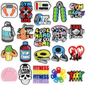 1-21PCS Gym Life Fitness Hot Girls Lift Weights Strong Pretty PVC Shoe Charms Buckle Clog Sandals Shoes Decoration Women Gift