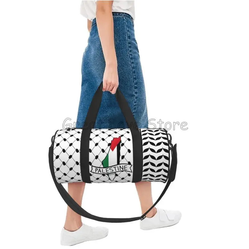 Palestine Flag Travel Bag Kufiya Hatta Swimming Gym Bag Men Large Capacity Sports Fitness Bags Waterproof Oxford Handbags