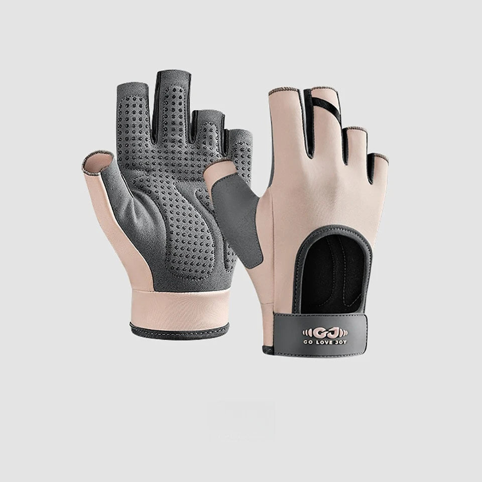 GOBYGO 1Pcs Fitness Gloves Sports Yoga Dumbbell Exercise Anti-slip Wear-resistant Shock-absorbing Cycling Half-finger Gloves