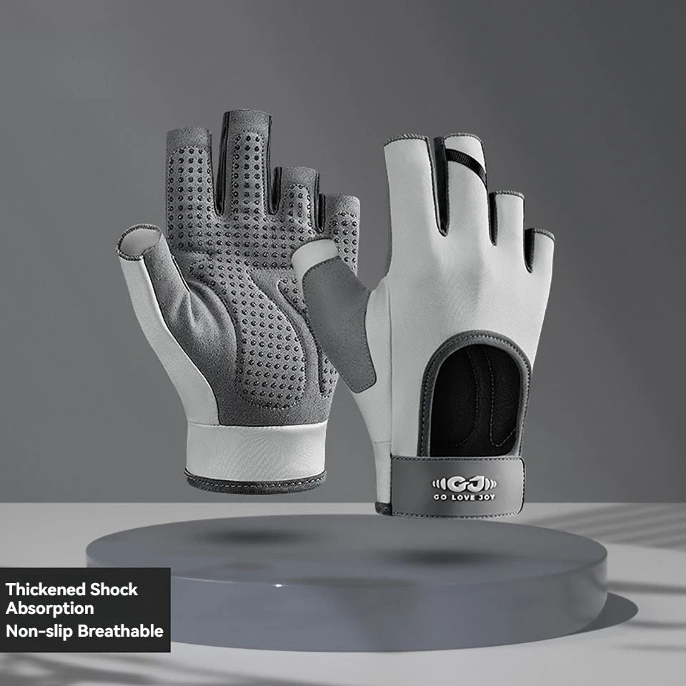 GOBYGO 1Pcs Fitness Gloves Sports Yoga Dumbbell Exercise Anti-slip Wear-resistant Shock-absorbing Cycling Half-finger Gloves