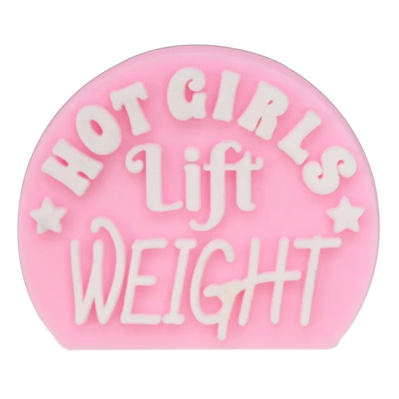 1-21PCS Gym Life Fitness Hot Girls Lift Weights Strong Pretty PVC Shoe Charms Buckle Clog Sandals Shoes Decoration Women Gift
