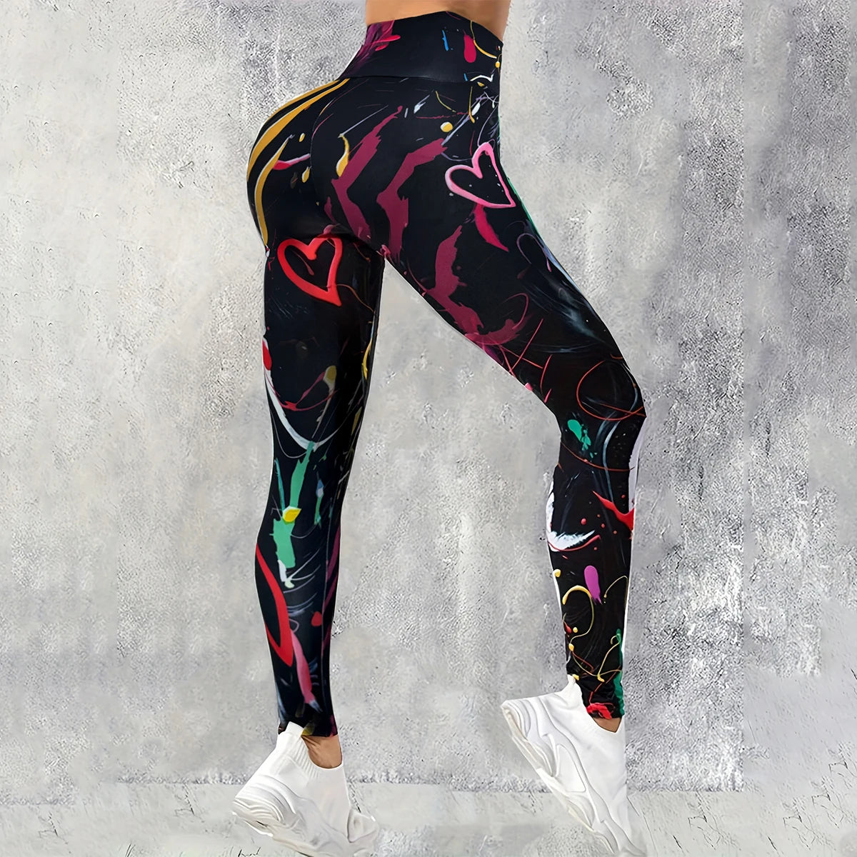 Women's Knitted Print Leggings pants High Waist No Roll Down Breathable Quick Dry Gym Fitness Running Hip Lifting Sports Wear